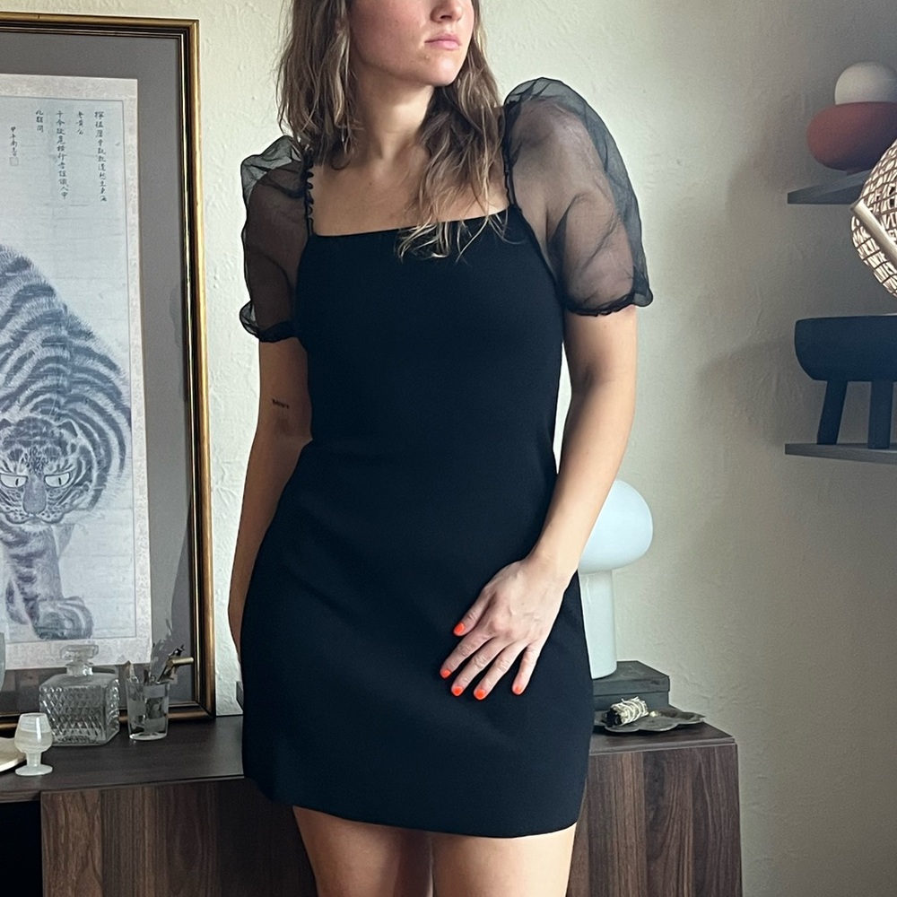 Zara Puff Sleeve Bodycon Dress